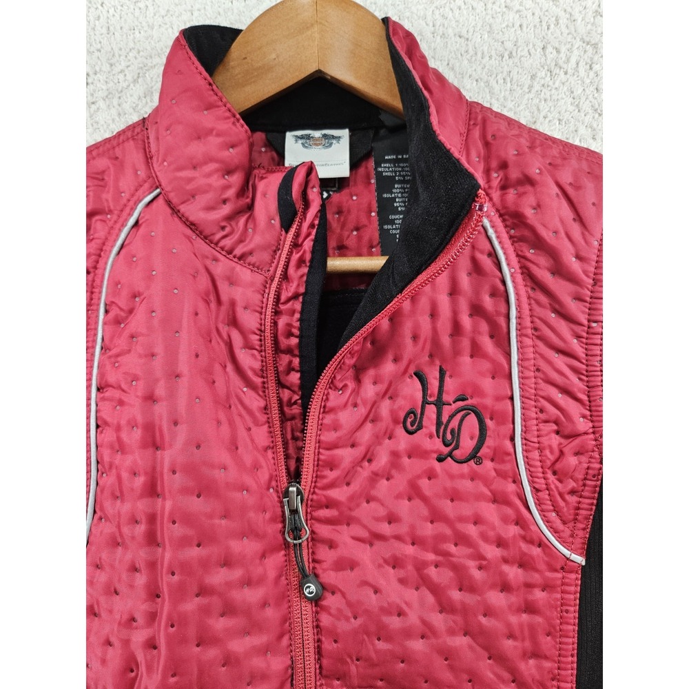 Harley Davidson Motorcycle Red Soft Shell Jacket Women Zip Pockets Xsmall